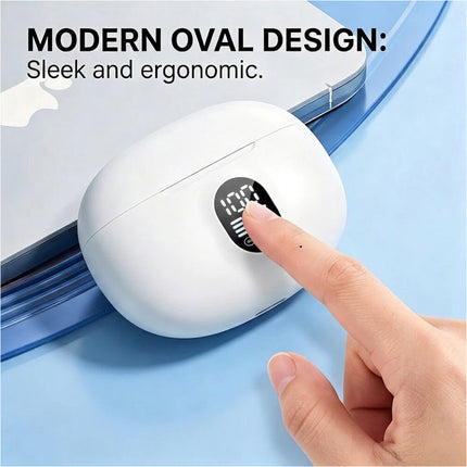 White Wireless Bluetooth Earphones Headphones Earbuds with Mic Noise Cancellation