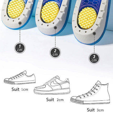 3 Pairs Height Increase Insole TPE Silicone Gel Heighten Lift Half Shoes Pad Men Women