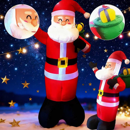 6.6ft Inflatable Santa Claus with LED Lighting Indoor Outdoor Christmas Party