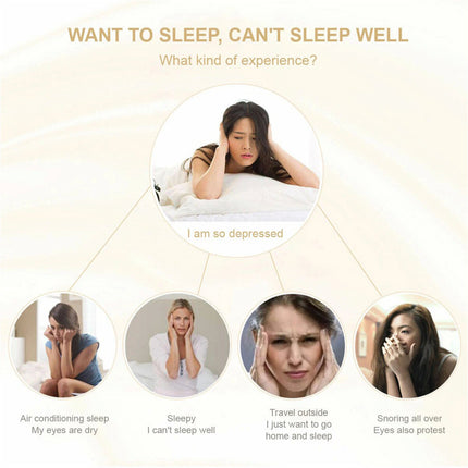 100% Pure Silk Sleeping Eye Mask Sleep Soft Blindfold Lights Out Travel Relax Coffee