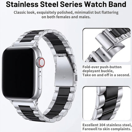 Apple Watch Band Strap iWatch Stainless Steel Series 11 10 9 8 Ultra SE 42 46mm Silver & Black
