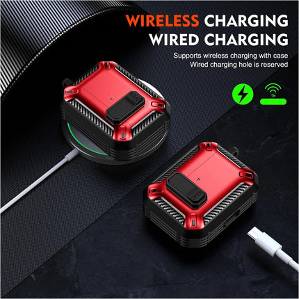 Red For Apple Airpods 4 Case Cover 4th Generation Noise Cancellation With Clean Pen