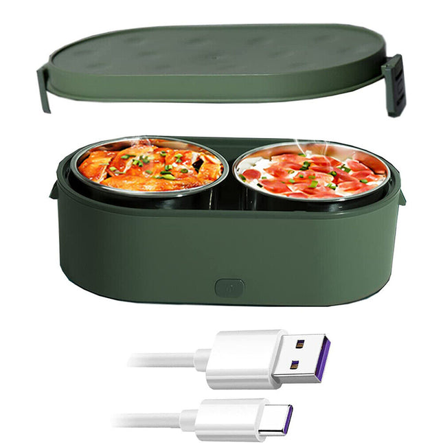 Portable Electric Lunch Box USB Power Bank Heating Lunch Box Food Warmer