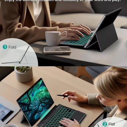 Bluetooth Keyboard Backlit Wireless Touchpad For Microsoft Surface Pro 3/4/5/6/7