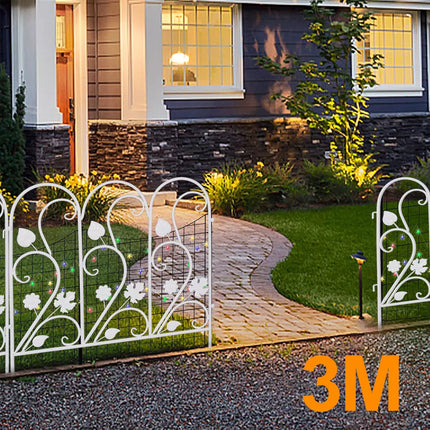 5Pcs Garden Fence Outdoor Coated Metal Landscape Wrought Iron Wire Border Folding