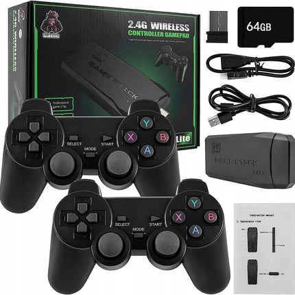 Retro 4K HDMI Game Stick Console Plug Play 35000+ Games 2 Wireless Controllers