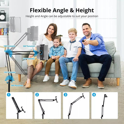 155cm Free Standing Adjustable Mount Holder Universal For iPad iPhone