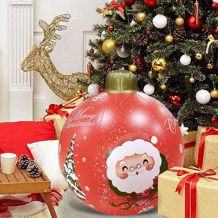 24 Inch Inflatable Christmas Ball Decorations Outdoor Rechargeable LED Light