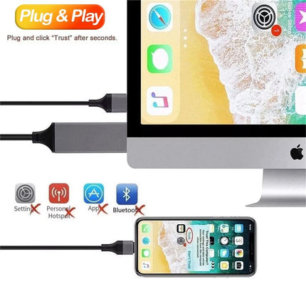 Red 2M 4K USB C to HDMI Cable Type Adapter For iPhone 16 MacBook iPad Android Tab