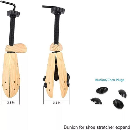 1 Pair 2-Way Wooden Shoe Stretcher Expander Adjustable Cedar Shoe Tree Unisex