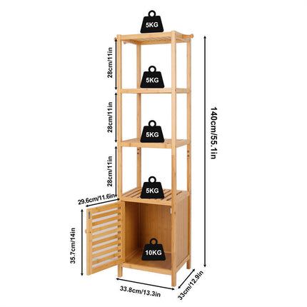 Bamboo Kitchen Cabinet Over the Toilet Bathroom Storage Cupboard Unit