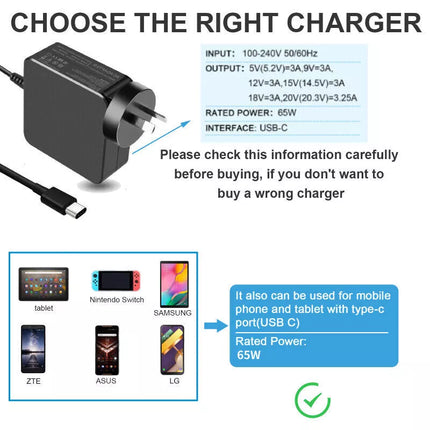 45W AC Adapter For Steam Deck Switch Charger Support PD Type-C Power Fast Charge