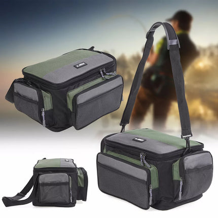 Large Fishing Tackle Bag Waist Shoulder Waterproof Reel Lure Gear Storage Pack