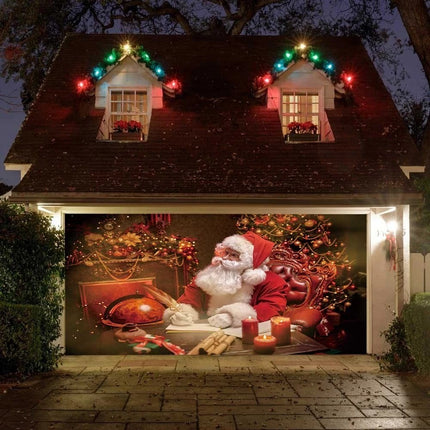 Christmas Garage Door Decoration Xmas Eve Banner Cover Backdrop Wall Decor Post