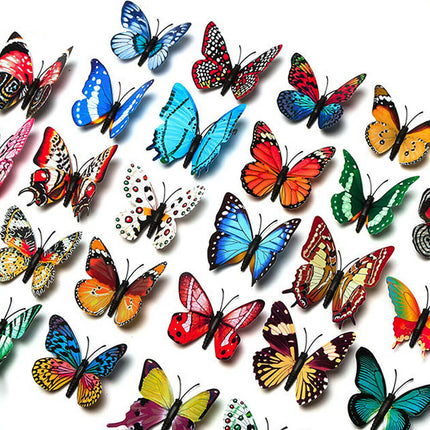50PCS 8cm Luminous Butterfly Lawn Ornament Fairy Garden Decor Outdoor Yard
