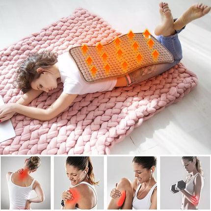 60cm Electric Heat Pad Adjustable Heating Mat Warmer Blanket Back Pain Relief