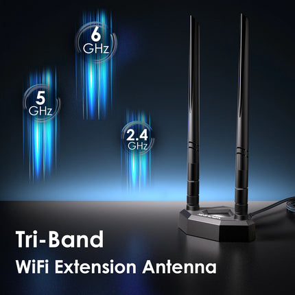 WiFi 6E Tri-band Extension Antenna for PCIe Network Card WiFi 6/6E Router BT5.3