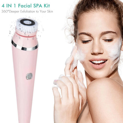 4 in1 Electric Facial Brush Massager Waterproof Face Cleaner Skin Care Cleansing