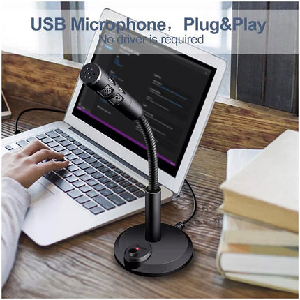 Desktop Mini USB Stand Microphone Mic For Desktop Laptop PC Computer 360°