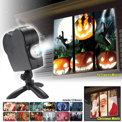 Window Wonderland Projector Halloween Christmas Holographic Projection Xmas Home