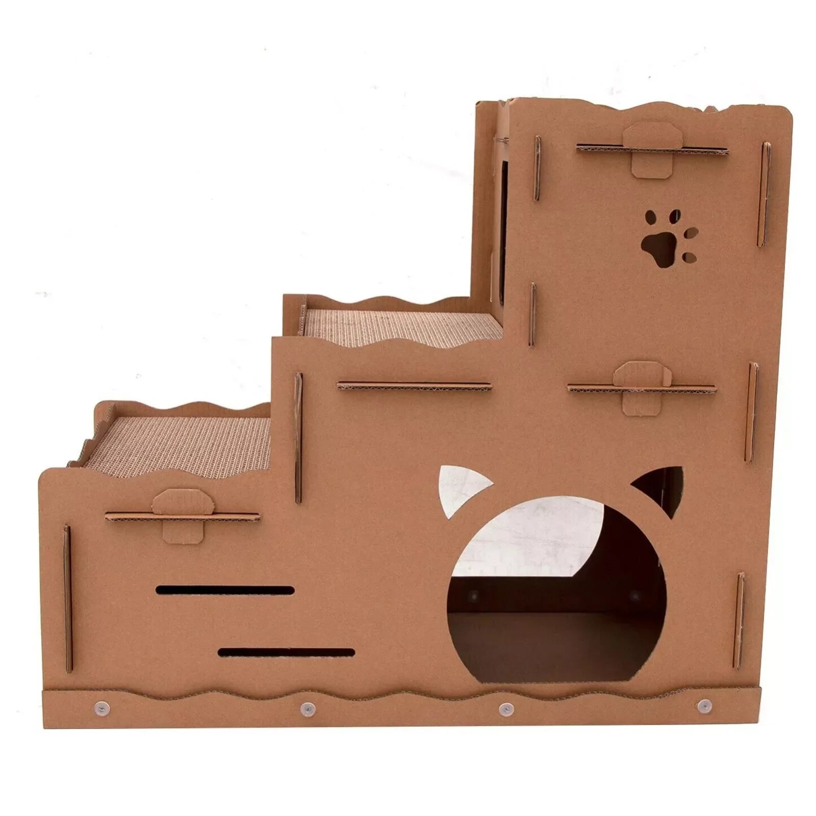 Splendid Co. 59.85 Cat Scratching Cardboard 3 Level House Pet Hideout Nesting Box Kitten Toy Sleep