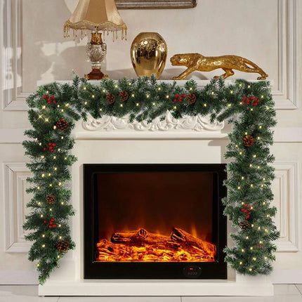 1.8M Christmas Garlands with Pinecones Red Berries Artificial Christmas Wreaths