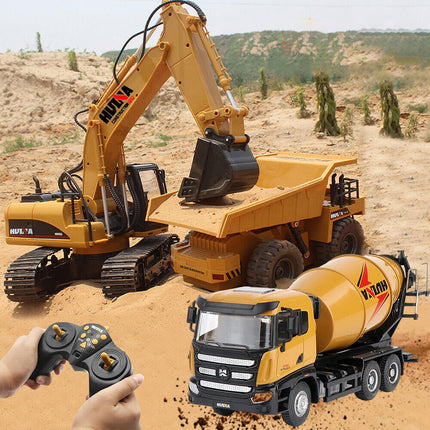 Remote Control Excavator Digger Construction RC Truck Vehicle Toys for Kids Gift