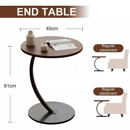 Coffee Table Wood Sofa End Bedside Oval Shape Side Table Bedside Laptop Desk Au