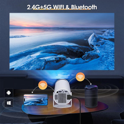 Mini Portable LED Projector For Android 11 5G Wifi Bluetooth Home Theater HDMI