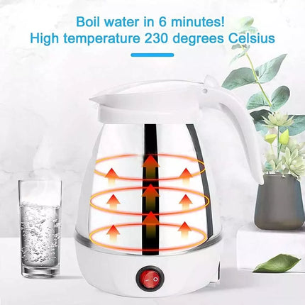600ml Folding Electric Water Kettle Silicone Collapsible Kettle AU Plug Tea Pot