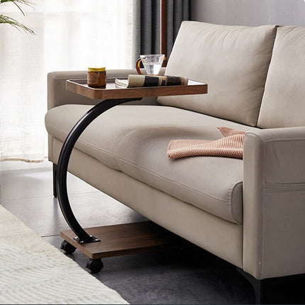 Movable Coffee Side Table Laptop Desk Bedside Sofa Tea End Tables Wooden Metal