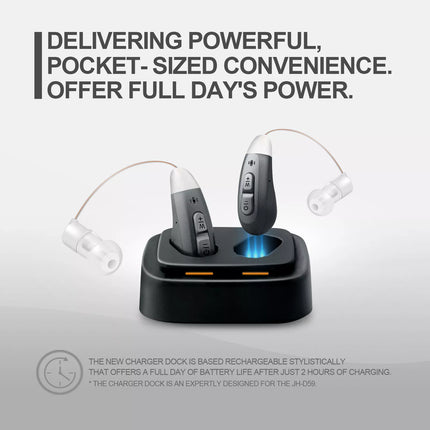 1 Pair Rechargeable Hearing Aids BTE Visible Hearing Amplifier Sound Enhance