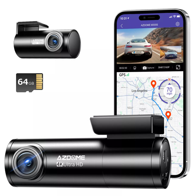 4K UHD Dual GPS Dash Cam Front+Rear Car DVR Recorder Camera Night Vision