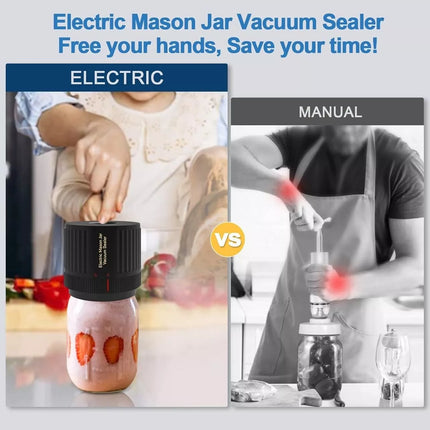 Electric Mason Jar Vacuum Sealer Kit -Wide and Regular Mouth Mason Jars