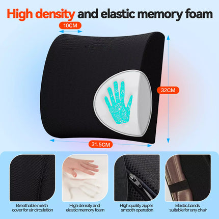 Coccyx Orthopedic Memory Foam Lumbar Back Pillow Pain Relief Support AU Office