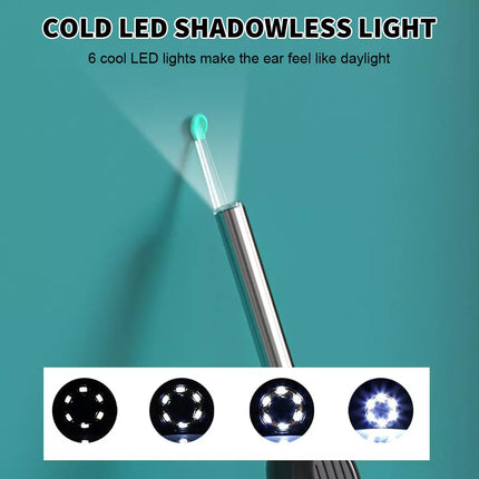 Ear Cleaner Ear Wax Remover Camera Cleaning Removal Pick Tool Light Visual Scoop Black
