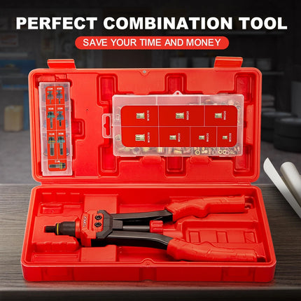 160PCS Heavy Duty Nut Rivet Riveter Rivnut Nutsert Gun Riveting Kit Thread M3-12