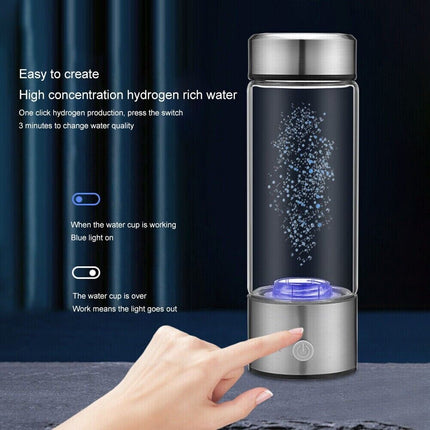 450ml Portable Hydrogen Rich Alkaline Water Ionizer Generator Bottle Cup Mug