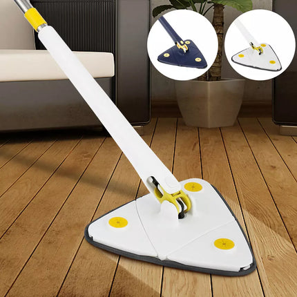 360° Rotatable Adjustable Triangle Mop Wet Dry Cleaning Tool White