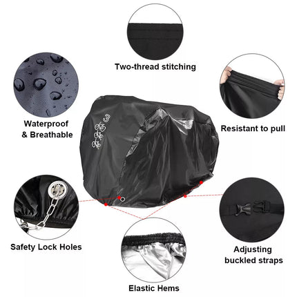 Heavy Duty Bicycle Bike Cover Outdoor Waterproof Protector Fit 3 Bikes up to 29"