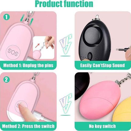 4Pcs Personal Elderly Women Alarms Emergency SOS Personal Alarm Keychain 130dB
