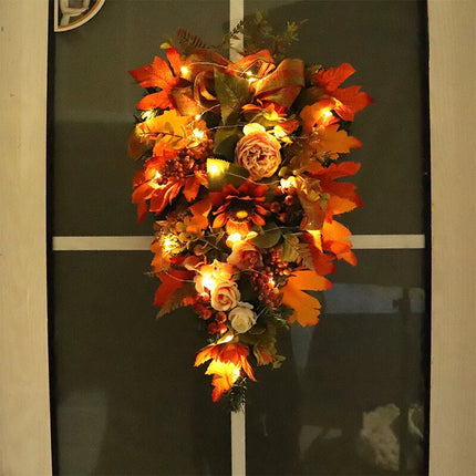 Fall Wreath Front Door Large Pumpkin Wall Wreath Garlands Christmas Autumn Decor