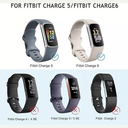 Rock Grey Replacement Bands for Fitbit Charge 5 6 Band Tracker Fitness Strap Wristbands