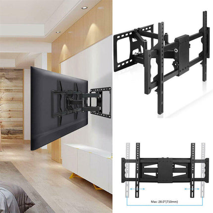 Heavy Duty Wall Mount Tilt Swivel Bracket Double Arms 32-85" LED/Plasma/LCD TVs