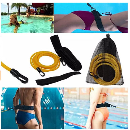 4M Swim Training Belts Swim Bungee Cords Resistance Bands Swim Tether Stationary