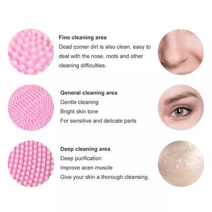 Electric Silicone Facial Cleansing Brush Face Washing Brush Cleaner Massager