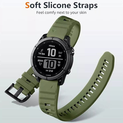 2Pack Replacement Sport Band Strap For Garmin Fenix 5 6 6x/7 7 Plus 7x Plus White & Grey