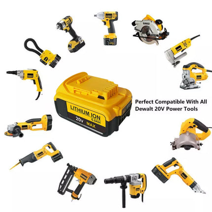 For DEWALT 18V/20V XR 6.0AH Battery / charger DCB205 LI-Ion Slide DCB180 DCB200