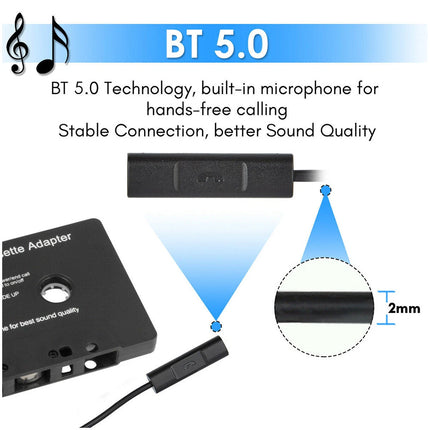 Car Audio Receiver,Bluetooth 5.0 Cassette Receiver Tape Aux Adapter Player