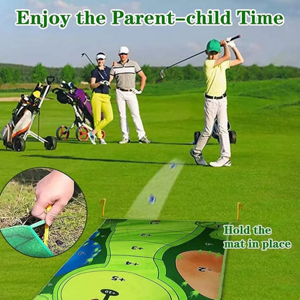 Casual Golf Game Mat Set Chipping Games With 20 Grip Balls Family Home Indoor